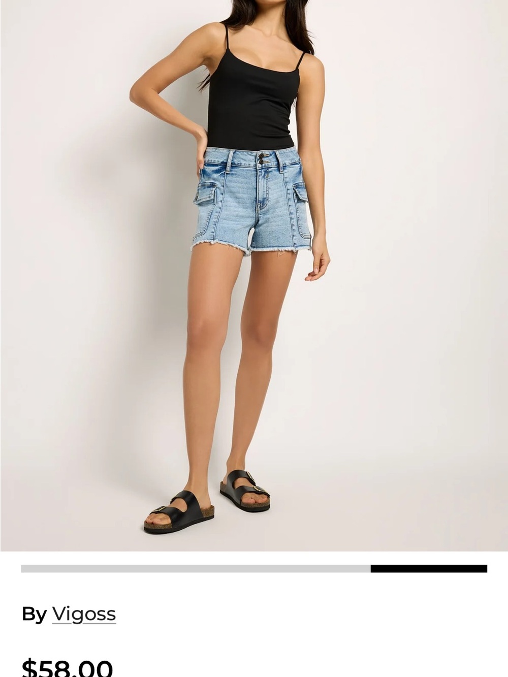 Vigoss Light Blue Denim Cargo Cutoff Shorts